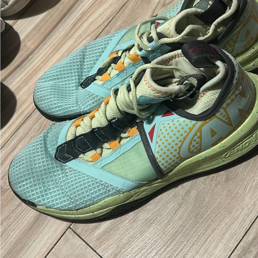 AND1 Men's Athletic Shoes in Mint and Yellow